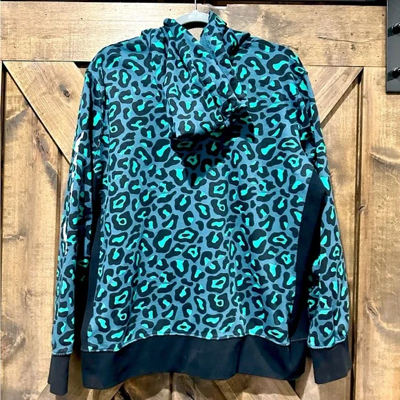 EUC Wrangler Retro Teal & Black Cheetah Hooded Jacket - Picture 4 of 15